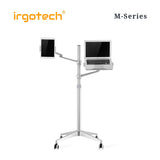 IRGOTECH M-Series Laptop and Tablet Floor Stand with Moveable Roller Base and Adjustable Arm