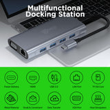 DMES DH8 Type-C 11 in 1 Multi Function USB Hub Adapter with Expansion USB x4 / HDMI x1 / VGA x1 / PD x1 / AUX x1