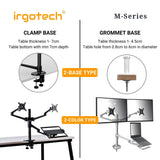 IRGOTECH M-Series Triple Arm Monitor Laptop Stand with Inter-changeable to Tablet Holder and Adjustable Arm and Extended Pole Height at 44cm