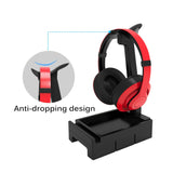 IRGOTECH 2 In 1 Headphone Stand Storage Box Removable Anti-slip Earphone Bracket ABS Durable Headset Hanger For Home Office