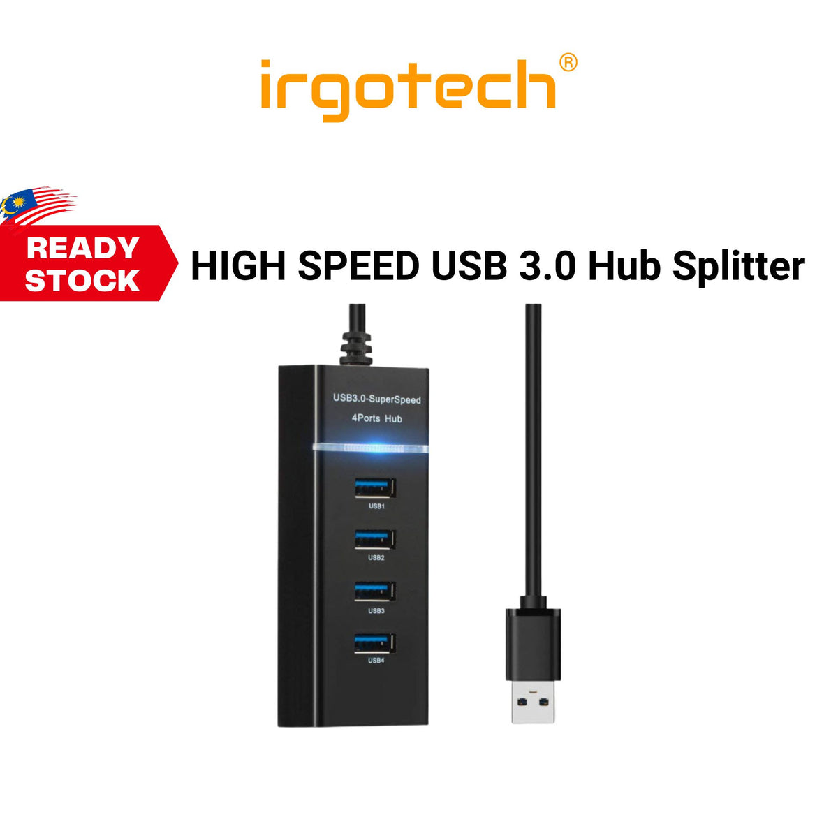 USB 3.0 High Speed Multiport Slim USB Adapter with USB 3.0 Cable, USB ...
