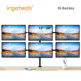 IRGOTECH O-Series PC Monitor Arm Desk Stand for Six Monitor up to 24’’ Dual Installation for C-Clamp or G-Clamp