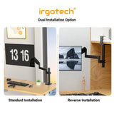 IRGOTECH Shelf Cabinet Gas Spring Arm Monitor Mount for 17 - 32'' Monitor , Clamp Grommet Installation