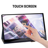 IRGOTECH 15.6 inch 4K Portable Gaming Monitor IPS Panel with Touch Screen Ultra Slim Monitor HDMI Type C Interface