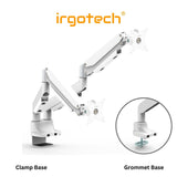IRGOTECH Dual Monitor Stand 38 inch Adjustable Monitor Gas Spring Arm Mount Vesa Bracket Computer Holder Clamp S-Series