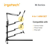 IRGOTECH M-Series Accessories Arm Set B with Universal Ball Head and Small Joint for DSLR Camera Phone Holder Tablet Holder and Ring Light