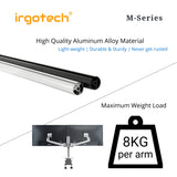 IRGOTECH M-Series Dual Monitor Stand 15- 32 inch Monitor Desk Mount Arm Double Aluminum Arm for Monitor Mount