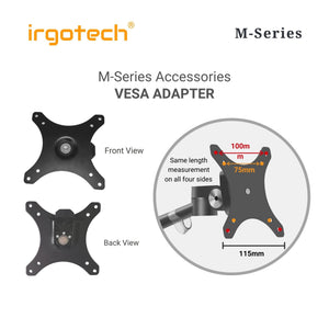 IRGOTECH M-Series Monitor Stand Accessories VESA Adapter for Monitor 13-32 inch with standard VESA 75x75 and 100x100