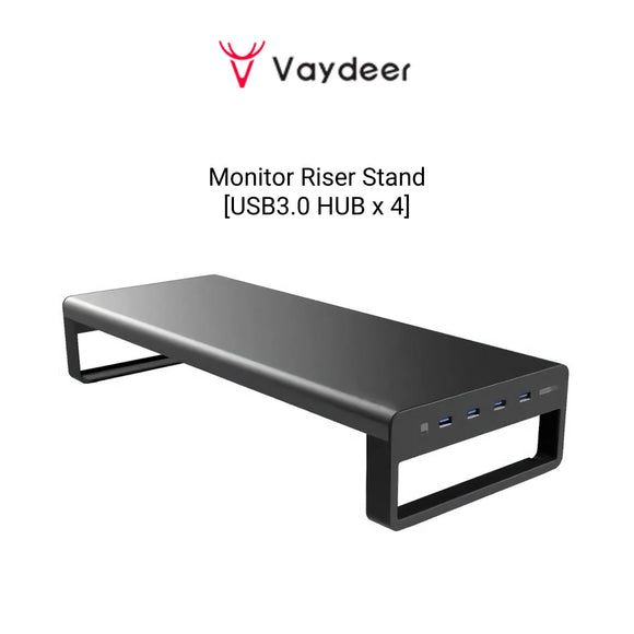 Vaydeer Dual Monitor Stand Computer Riser with USB 3.0 Hub Ports, Aluminum  Strong&Sturdy Stand for Double Computer, TV, PC, Printer, Multi Media