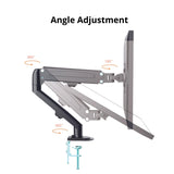 IRGOTECH S-Series Single Monitor Stand 13"-27" with Articulation Gas Spring Aluminium Arm