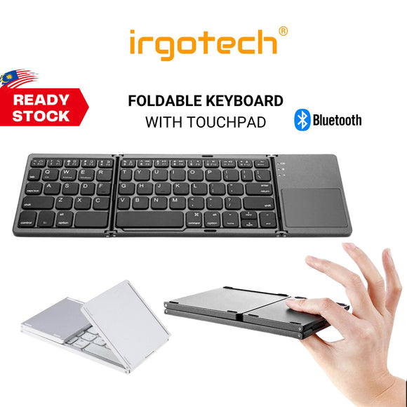 Foldable Bluetooth Keyboard QWERTY Touchpad USB Charging Wireless Phone Tablet, Mini Keyboard Touchpad
