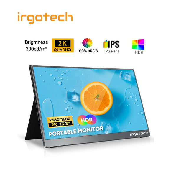 IRGOTECH 13.3’’2K Portable Monitor IPS Panel Type C HDMI Inteface 100%sRGB